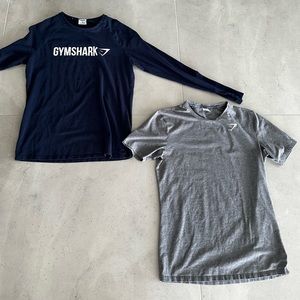Lot of 2 Gym Shark Shirt Long Sleeve Size Medium Great Condition